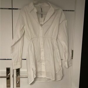 MARBLE White Collared Button-Down Blouse